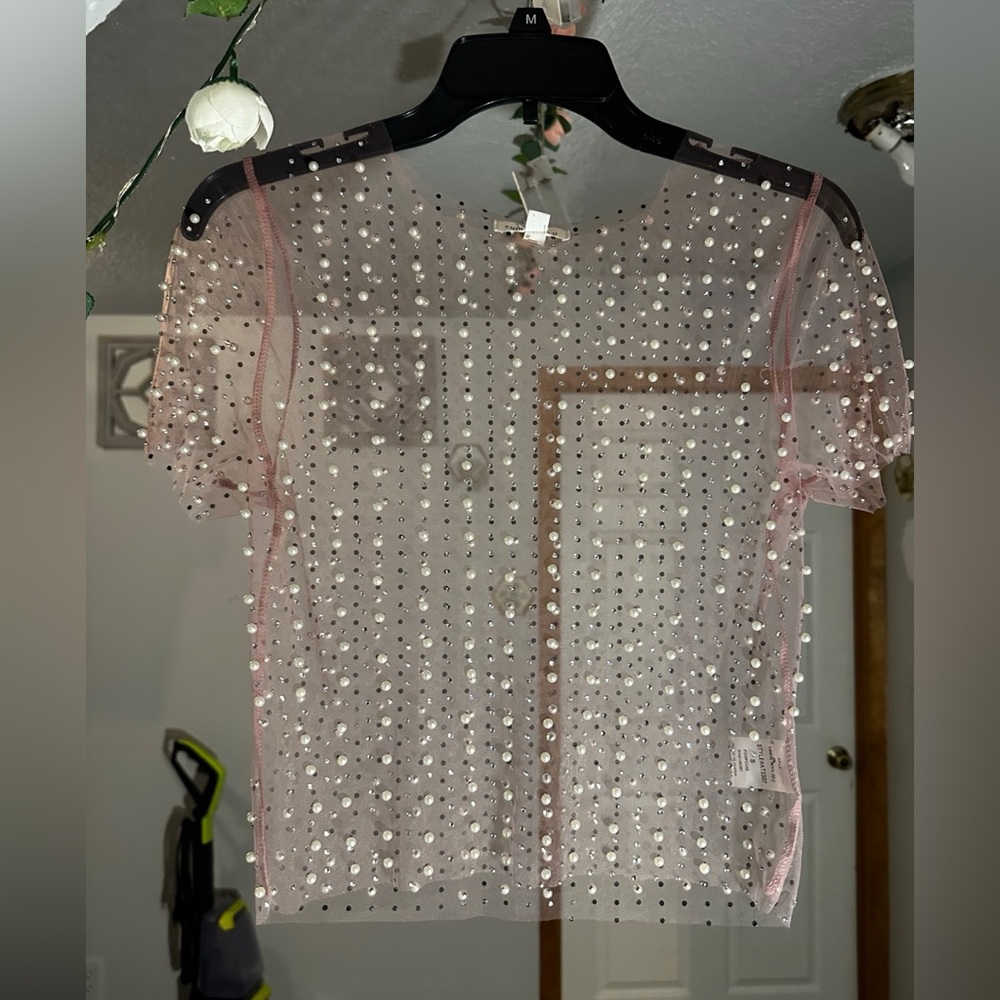 Endless blu rhinestone top